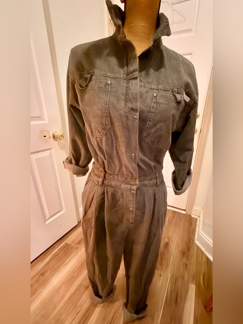 Vintage 80s/90s DREAMS Black Denim Jumpsuit Utility Boiler Suit High Waist